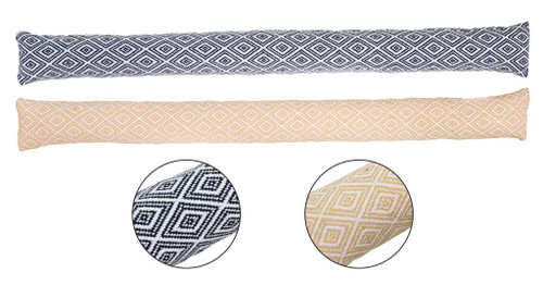 Extra Heavy-Duty Long Door Stop - Rhombus Pattern Linen, Each