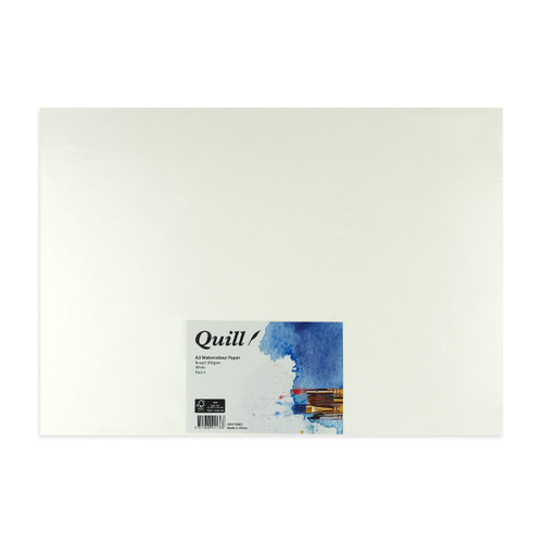 Quill Watercolour Paper Rough 300gsm A3 - White, Pack of 5