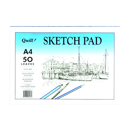 Quill Sketch Pad 110gsm A4 50 Leaf - White (PSC5A4)