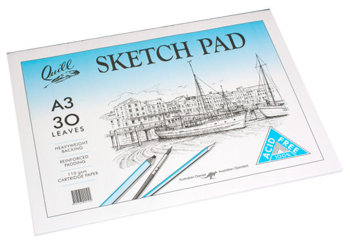 Quill Sketch Pad 110gsm A3 30 Leaf - White (PSCA33)