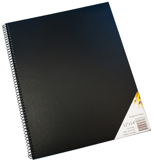 Quill Visual Art Diary PP 110gsm 11" x 14" 120 Pages - Black (SWV11)