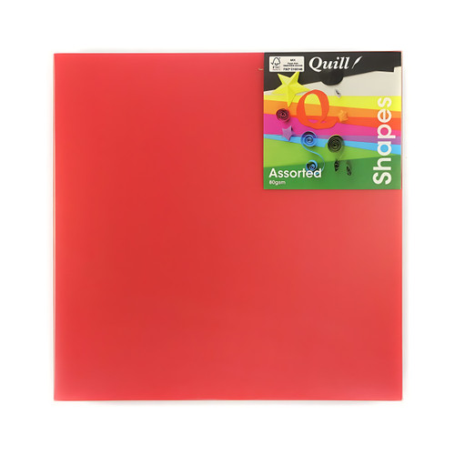 Quill Shapes Matte Squares 254mm Double Sided 80gsm Assorted Colours, Pack of 360