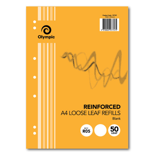 Olympic Reinforced Loose Leaf Refill R05 A4 50 Leaf Plain (197757)