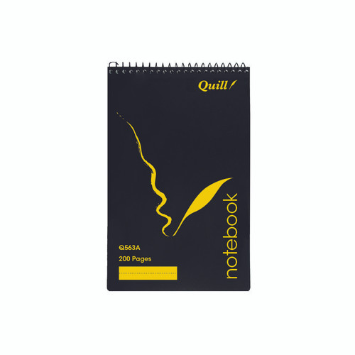 Quill Q Series Notebook 70gsm PP 200 x 127mm 200 Pages - Black