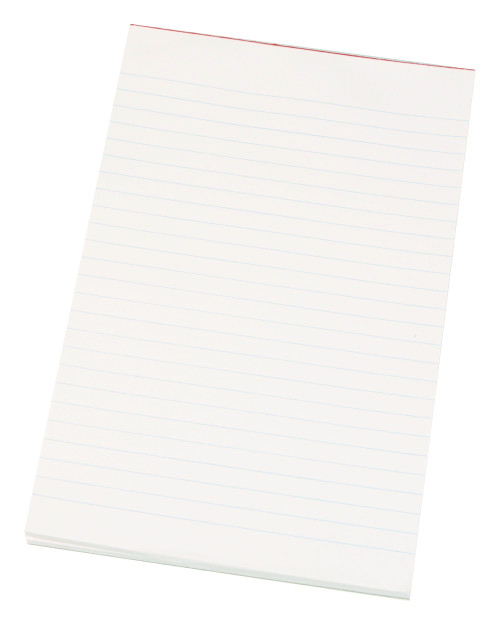 Quill Ruled Pad 8 x 5" (200x125mm) Super Bank Pad White - 60gsm - 90 Leaf (01800)