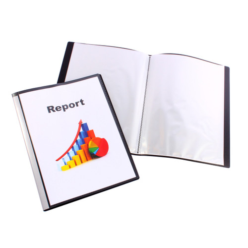 Bantex Fixed Insert Display Book PP A4 60 Pockets - Black