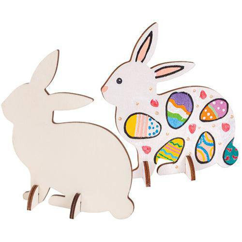 Wooden Standing Rabbit Assorted Pack of 10