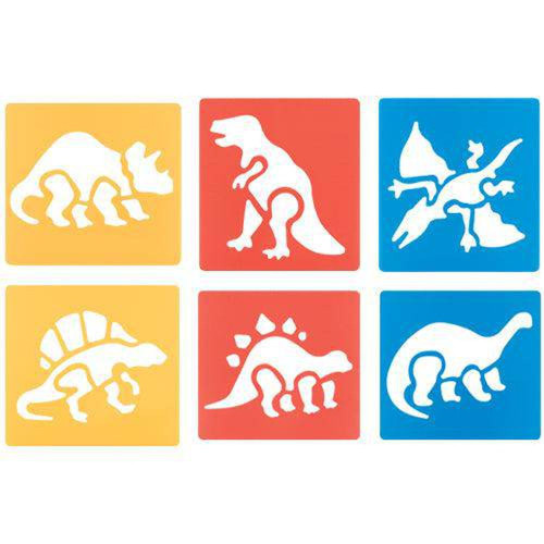 Dinosaur Stencils 15.2 x 15.2cm Pack of 6