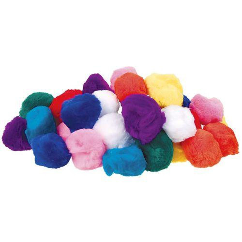 Pom Pom Coloured 50mm Pack of 50