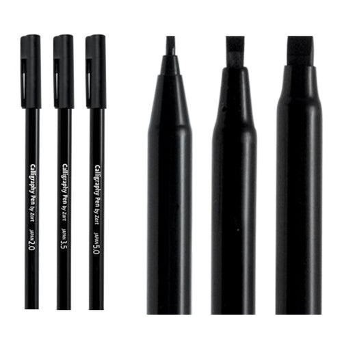 Calligraphy Pen Assorted Sizes Black Pack of 3