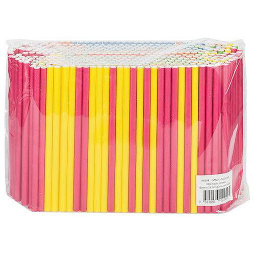 ECO Paper Straws 8mm x 19.7cm Coloured Pack of 500