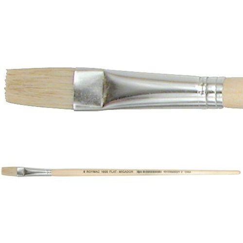 Hog Hair Flat Bristle Brushes Pack of 12 - #8
