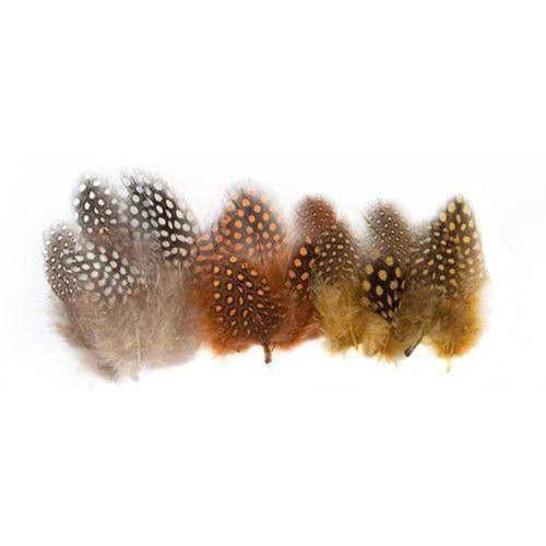 Guinea Fowl Feathers 10g Pack of 100 - Natural