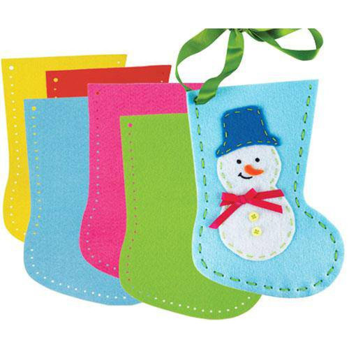 Felt Coloured Stockings 14 x 20cm 20 pieces