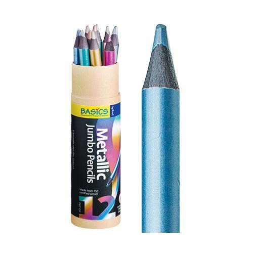 Basics Jumbo Metallic Pencils Pack of 12
