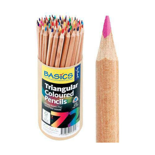 Zart Basics Triangular Coloured Pencils - 72