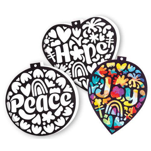 Stained Glass Wellbeing Baubles Pack of 12