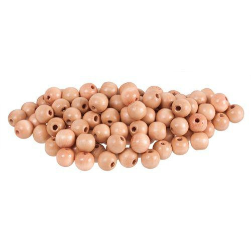 Beads Wooden Natural Pack of 100 - 12mm