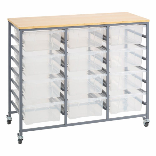 Triple Tote Tray Trolley Kits - Triple Kit - Clear