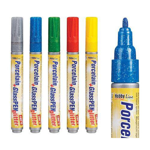 Kreul Porcelain Markers Pack of 5 - Glitter