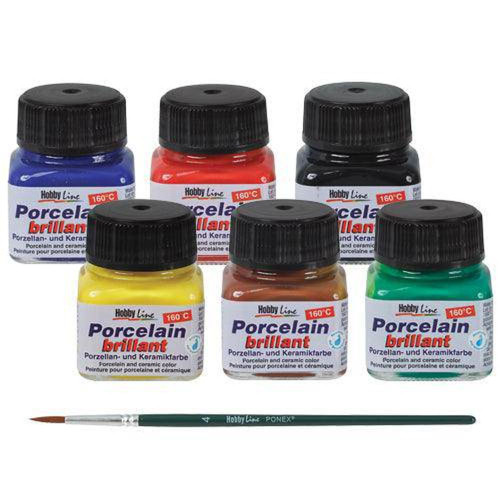 Porcelain Paint Coloured 20mL Pack of 6