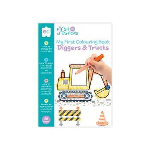 My First Colouring Book - Diggers & Trucks