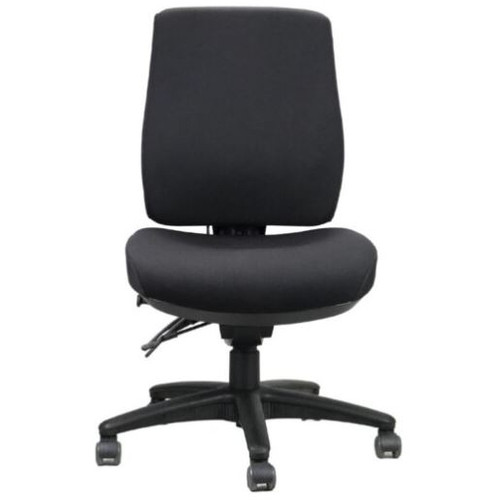 ERGO AIR HIGH BACK CHAIR BLACK FABRIC FULLY ERGONOMIC 4 LEVER HEAVY DUTY WEIGHT RATE 160KG