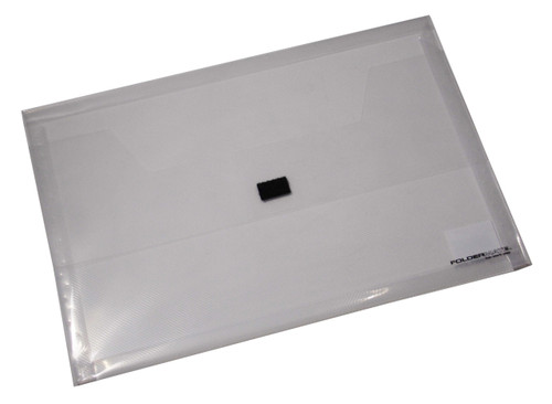 Bantex Translucent Document Wallet PP Foolscap Hook & Loop Closure - Clear (28640)