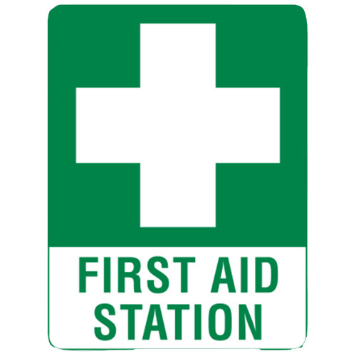 Large Poly First Aid Station Sign 60 x 45cm