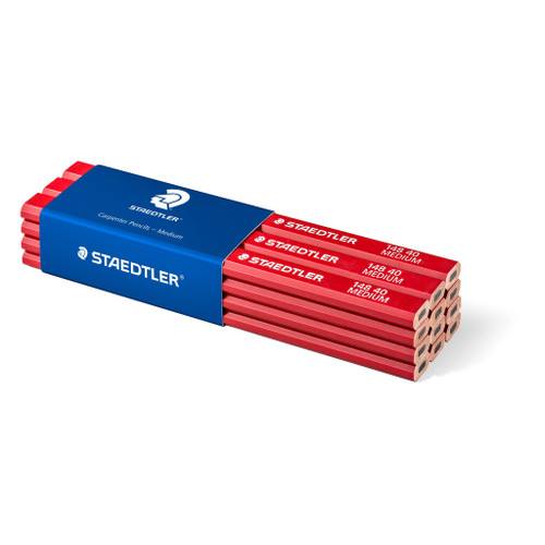 Staedtler 148 Carpenter's Pencils Red Lacquer - Medium (Approx. 2H), Each