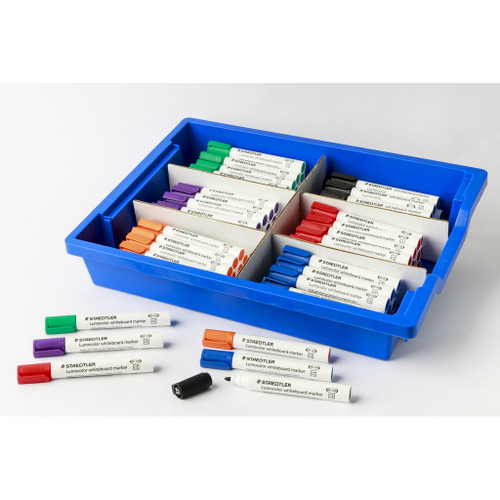 Staedtler 351 Lumocolor Whiteboard Marker Bullet Point, Class Pack of 90 Assorted Colours