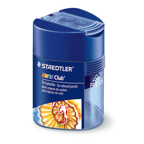 Staedtler 512 128 Noris Triangular Double Hole Tub Sharpener, Each