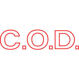 Shiny Pre-Inked Stamp - "C.O.D." Outline Text - Red