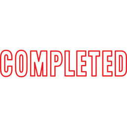 Shiny Pre-Inked Stamp - "COMPLETED" Outline Text - Red