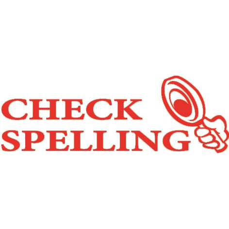 Shiny Teacher Stamp - Check Spelling - Red