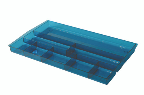 ITALPLAST Drawer Tidy - Tinted Blue, Each