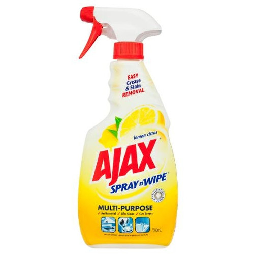 AJAX SPRAY N WIPE Multi-Purpose Trigger Bottle Lemon Citrus 500ml (1224516) Pack of 2
