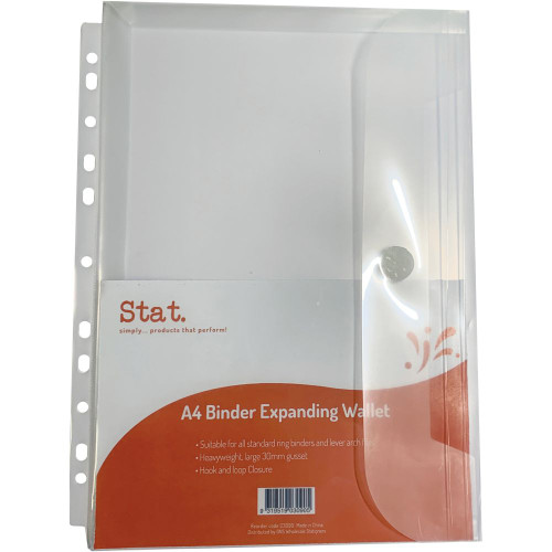 STAT BINDER WALLET A4 Expanding Clear (Pack of 12)