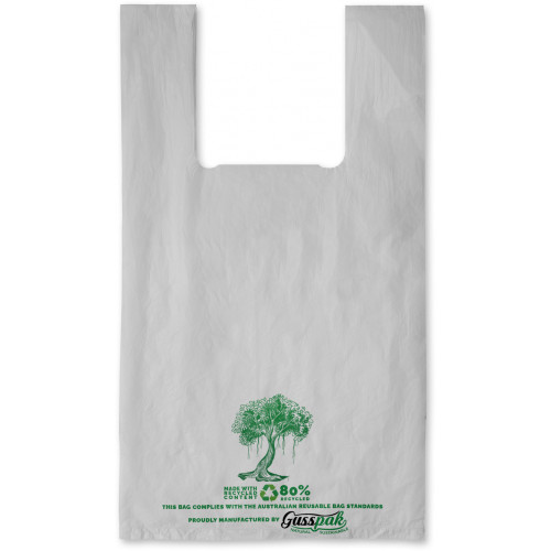 Gusspak Large White Reusable Singlet Checkout Bags 520mm x 290mm 36um Carton 560