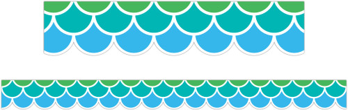Cool Tones Scallops Border