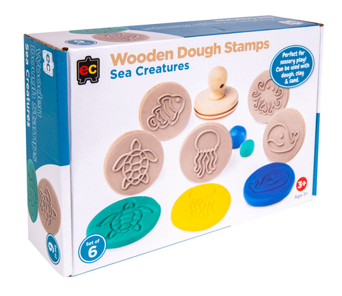 Eductaional Colours Wooden Dough Stamps - Sea