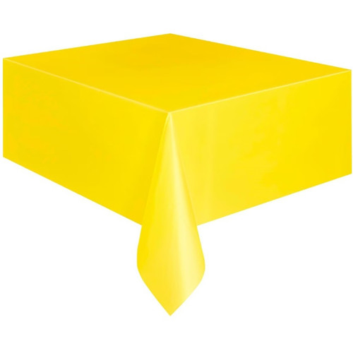 Sunflower Yellow Unique Plastic Tablecover Rectangle 137cm x 274cm (54" x 108")