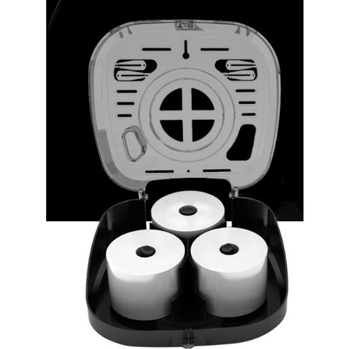 ESG Slim Controlled-Use 3-Roll Toilet Tissue Dispenser - Gloss Black