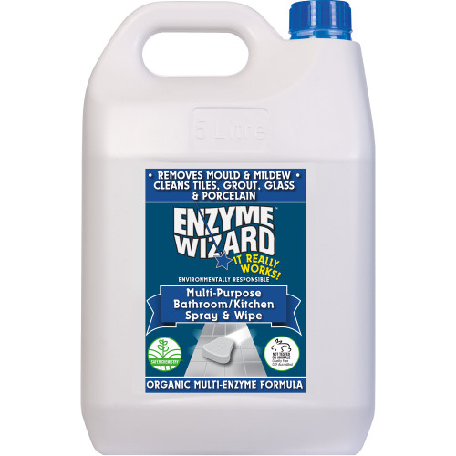 Enzyme Wizard Multi-Purpose Bathroom/Kitchen Spray and Wipe - 5L, Each