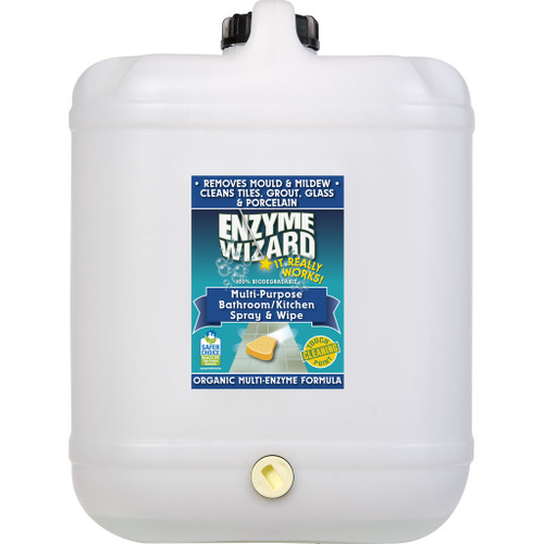 Enzyme Wizard Multi-Purpose Bathroom/Kitchen Spray and Wipe - 20L, Each