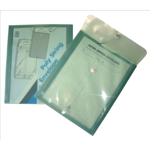 COLBY POLY STRING ENVELOPE 155A MISTY GREEN 315mm (H) x 260mm (W) x 30mm Gusset