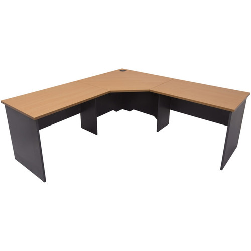 LOGAN WORKSTATION 1500X1500X600 Beech & Ironstone