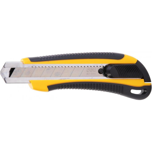 Deli 18mm Cutter Knife With 8 Snap-Off Blades