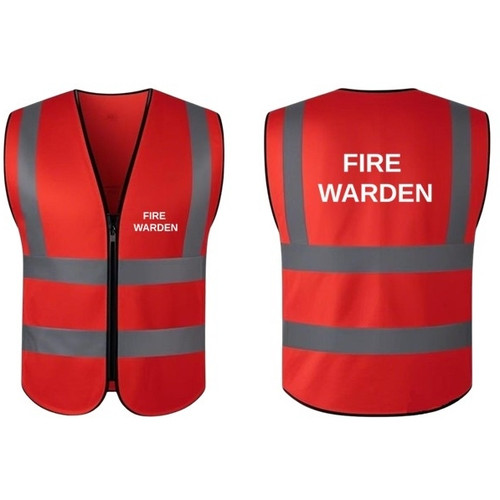 Warden Vest - Red Fire Warden, Size Large, Each