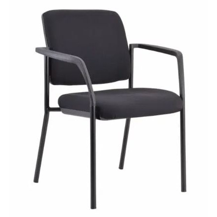 Buro Lindis 4 Leg Chair With Arms Black Powder coated Frame Black Fabric Seat and Back